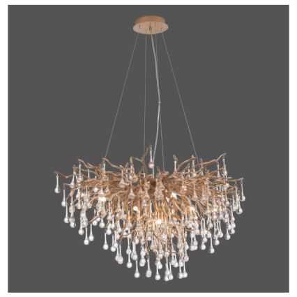 Paul Neuhaus 2192-11 - Lestenec na vrvici ICICLE 10xG9/40W/230V 50x100 cm medenina