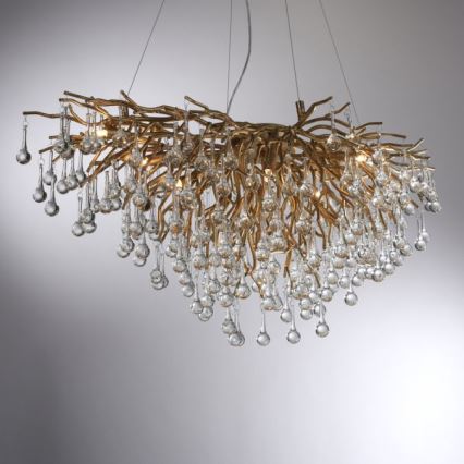 Paul Neuhaus 2192-11 - Lestenec na vrvici ICICLE 10xG9/40W/230V 50x100 cm medenina