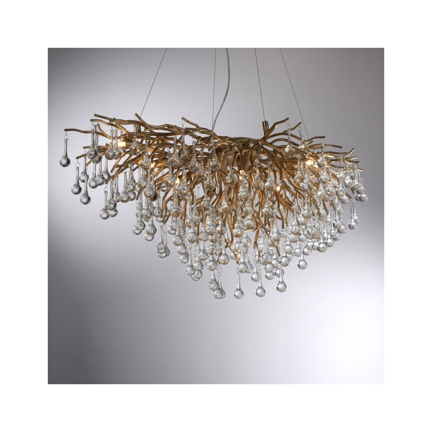 Paul Neuhaus 2192-11 - Lestenec na vrvici ICICLE 10xG9/40W/230V 50x100 cm medenina