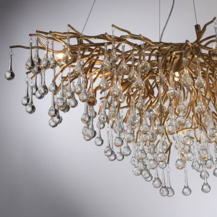 Paul Neuhaus 2192-11 - Lestenec na vrvici ICICLE 10xG9/40W/230V 50x100 cm medenina