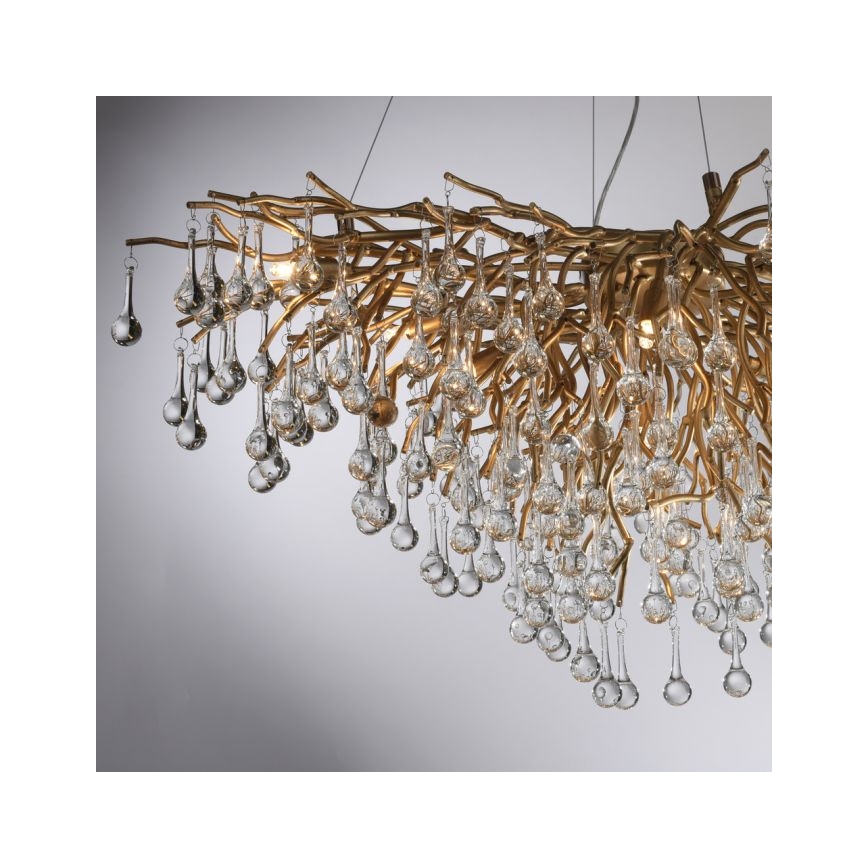 Paul Neuhaus 2192-11 - Lestenec na vrvici ICICLE 10xG9/40W/230V 50x100 cm medenina
