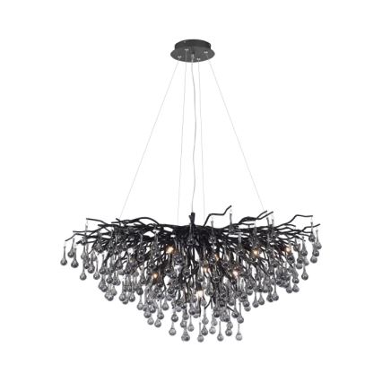 Paul Neuhaus 2192-18 - Viseči lestenec na kablu ICICLE 10xG9/40W/230V 50x100 cm črna