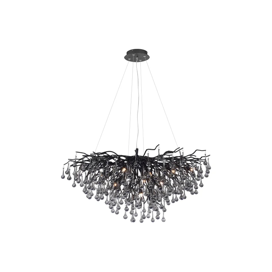 Paul Neuhaus 2192-18 - Viseči lestenec na kablu ICICLE 10xG9/40W/230V 50x100 cm črna