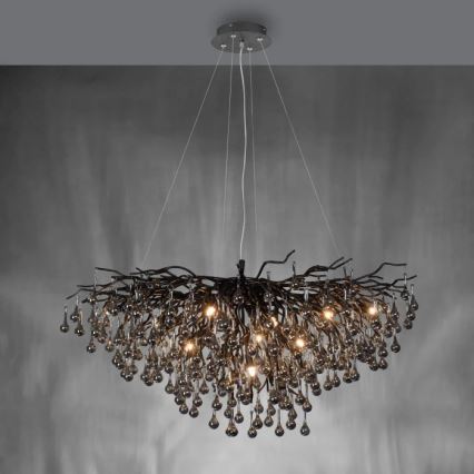 Paul Neuhaus 2192-18 - Viseči lestenec na kablu ICICLE 10xG9/40W/230V 50x100 cm črna