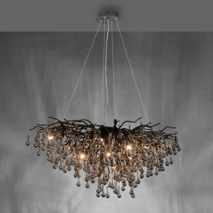 Paul Neuhaus 2192-18 - Viseči lestenec na kablu ICICLE 10xG9/40W/230V 50x100 cm črna