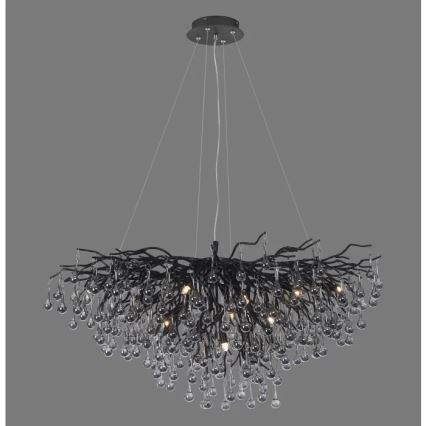 Paul Neuhaus 2192-18 - Viseči lestenec na kablu ICICLE 10xG9/40W/230V 50x100 cm črna