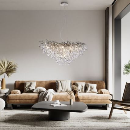 Paul Neuhaus 2192-55 - Lestenec na vrvici ICICLE 10xG9/40W/230V 50x100 cm sijajni krom