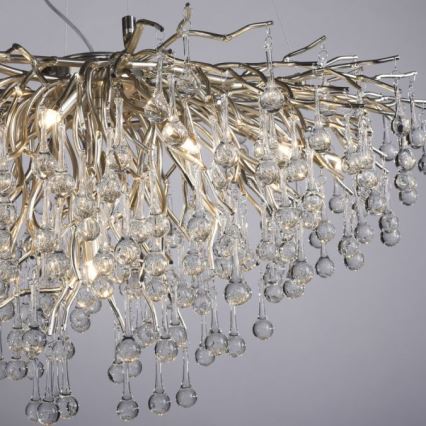 Paul Neuhaus 2192-55 - Lestenec na vrvici ICICLE 10xG9/40W/230V 50x100 cm sijajni krom