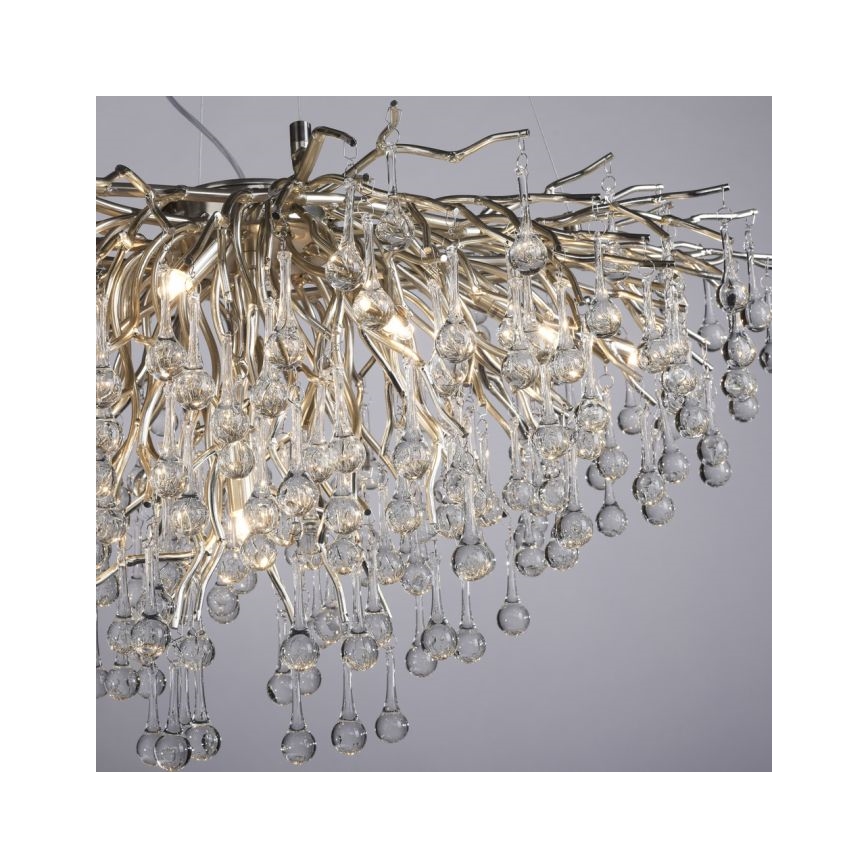 Paul Neuhaus 2192-55 - Lestenec na vrvici ICICLE 10xG9/40W/230V 50x100 cm sijajni krom