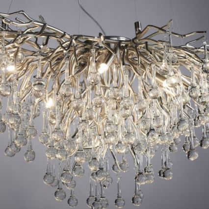 Paul Neuhaus 2192-55 - Lestenec na vrvici ICICLE 10xG9/40W/230V 50x100 cm sijajni krom
