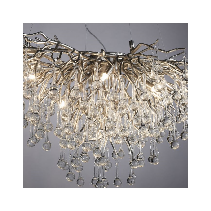 Paul Neuhaus 2192-55 - Lestenec na vrvici ICICLE 10xG9/40W/230V 50x100 cm sijajni krom