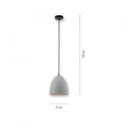 Paul Neuhaus 2231-22 - Lestenec na vrvici ETON 1xE27/40W/230V beton