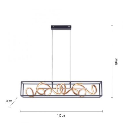 Paul Neuhaus 2416-18 - LED Zatemnitveni lestenec na vrvici SELINA 4xLED/10,2W/230V