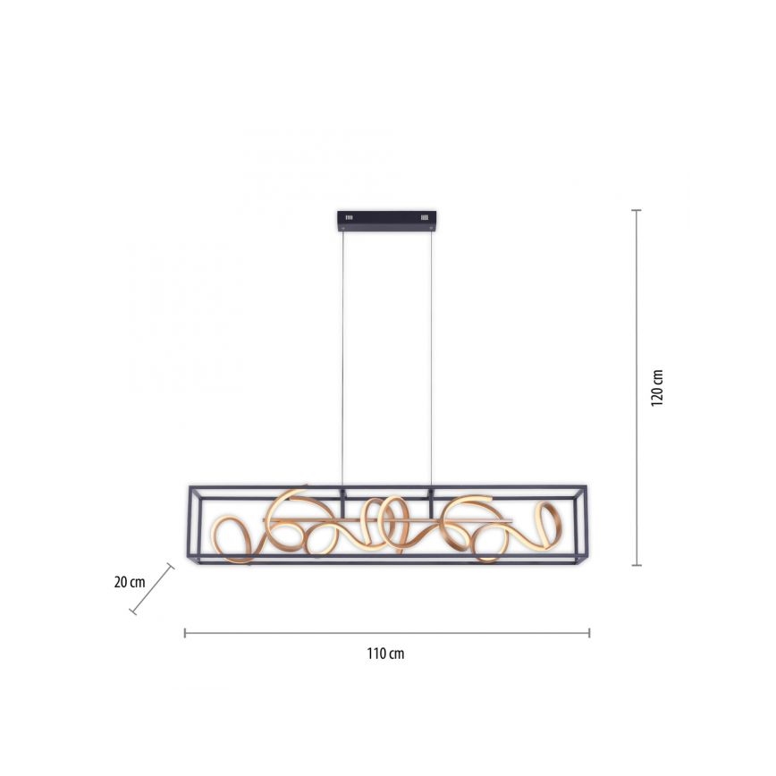 Paul Neuhaus 2416-18 - LED Zatemnitveni lestenec na vrvici SELINA 4xLED/10,2W/230V