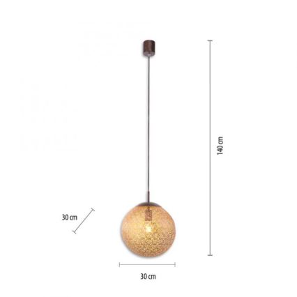 Paul Neuhaus 2420-48 - Lestenec na vrvici GRETA 1xE27/60W/230V pr. 30 cm