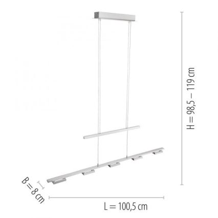 Paul Neuhaus 2446-55 - LED Zatemnitveni lestenec na vrvici INIGO 5xLED/4W/230V
