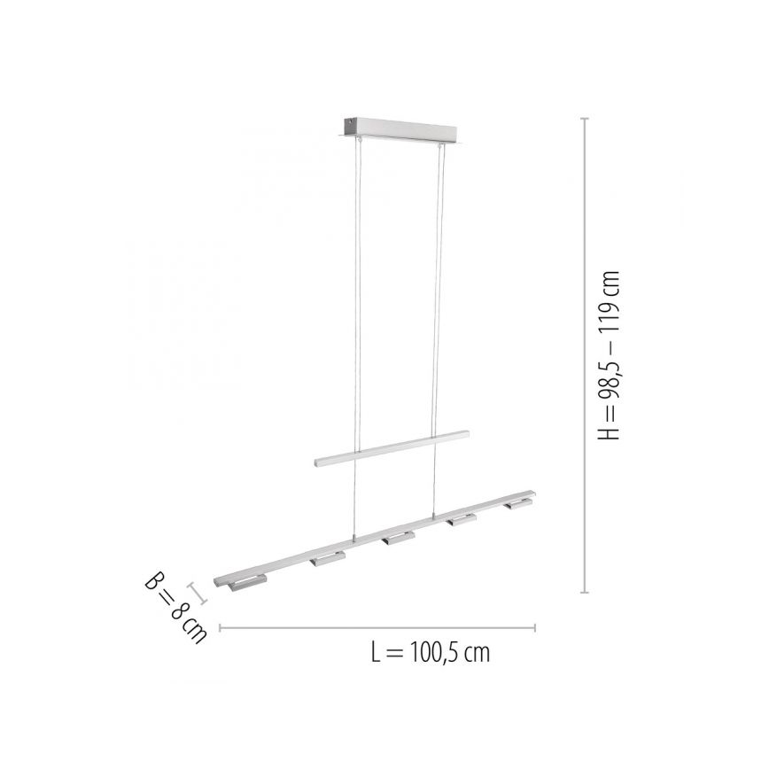 Paul Neuhaus 2446-55 - LED Zatemnitveni lestenec na vrvici INIGO 5xLED/4W/230V