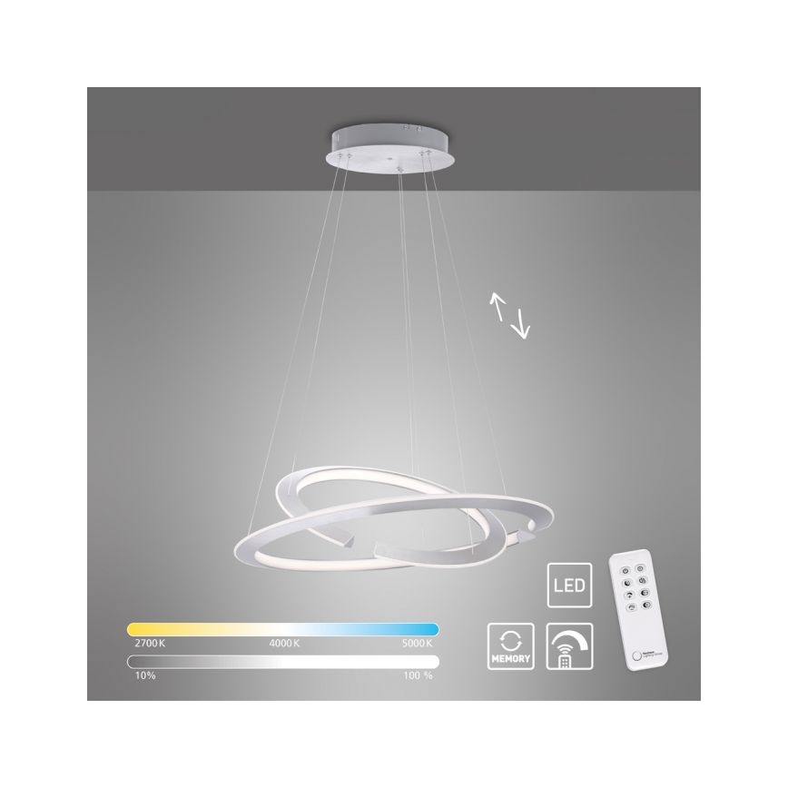 Paul Neuhaus 2491-55 - LED Zatemnitveni lestenec na vrvici ALESSA 2xLED/26W/230V + Daljinski upravljalnik