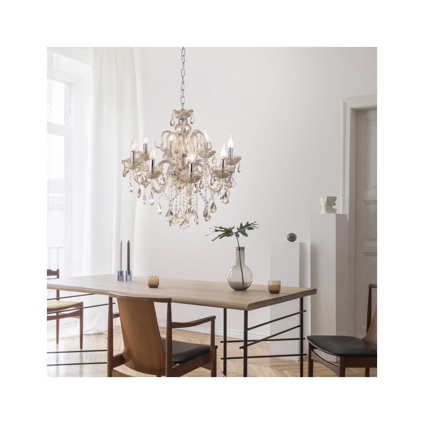 Paul Neuhaus 3081-97 - Kristalni lestenec na verigi GRACIA 8xE14/40W/230V zlat