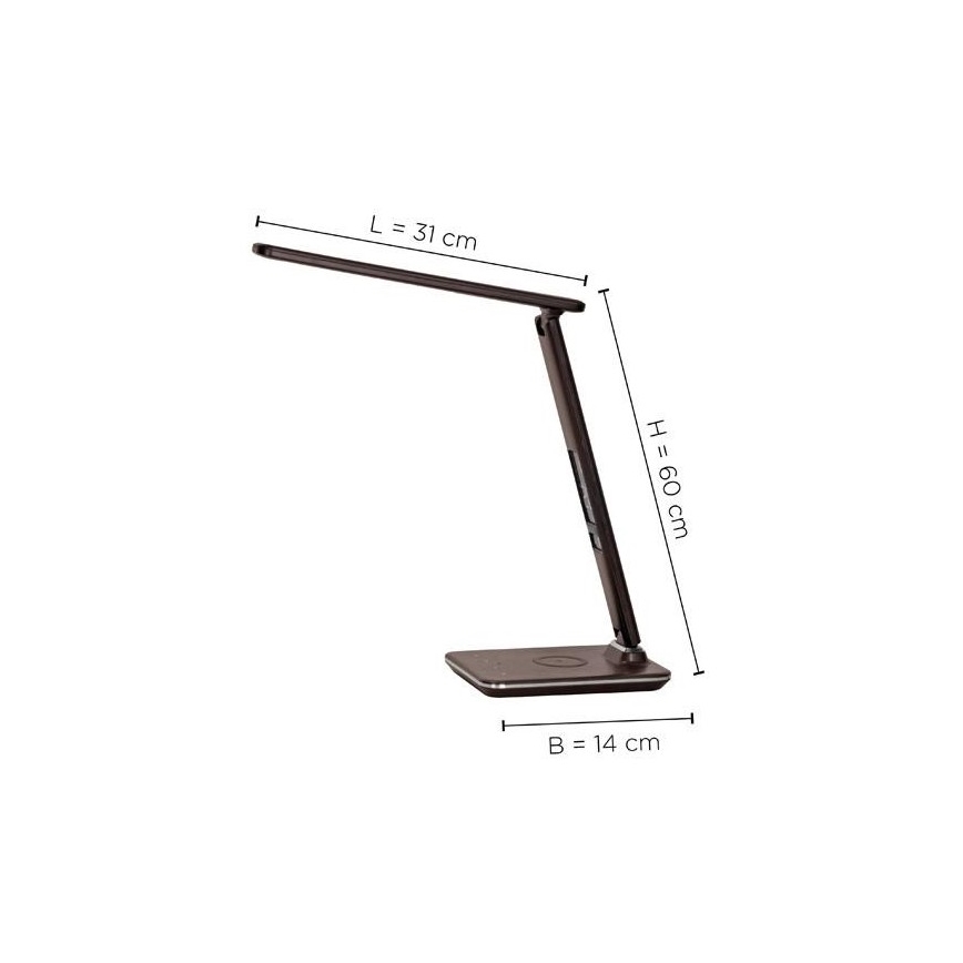 Paul Neuhaus 4595-23 - LED Zatemnitvena namizna svetilka na dotik z brezžičnim polnjenjem ADRIANO LED/5W/230V brown