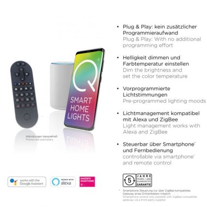 Paul Neuhaus 6071-18 - LED Zatemnitvena stropna svetilka Q-PIATO LED/35W/230V pr. 51 cm 2700-5000K Wi-Fi + Daljinski upravljalnik