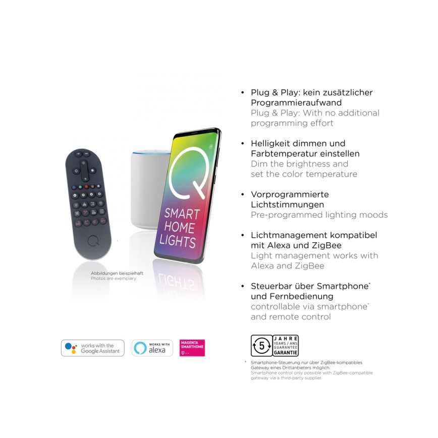 Paul Neuhaus 6071-18 - LED Zatemnitvena stropna svetilka Q-PIATO LED/35W/230V pr. 51 cm 2700-5000K Wi-Fi + Daljinski upravljalnik