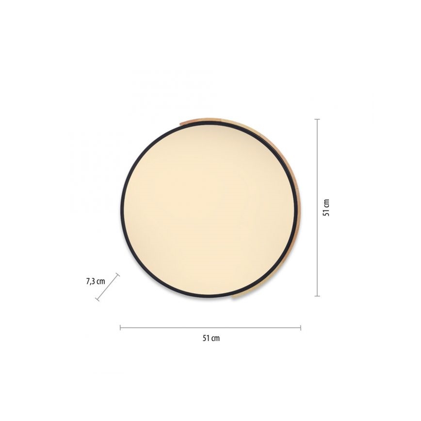Paul Neuhaus 6071-18 - LED Zatemnitvena stropna svetilka Q-PIATO LED/35W/230V pr. 51 cm 2700-5000K Wi-Fi + Daljinski upravljalnik
