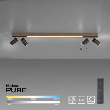 Paul Neuhaus 6121-79 - LED Zatemnitveni reflektor PURE 4xLED/4W/230V + LED/9W 2700-5000K + Daljinski upravljalnik