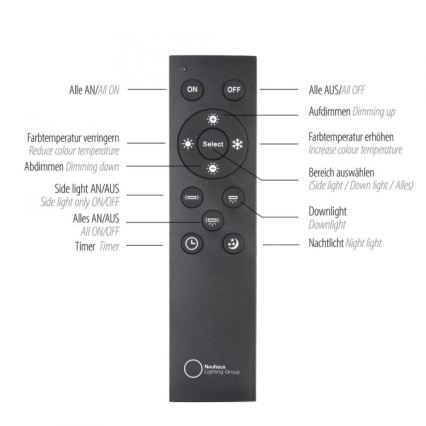 Paul Neuhaus 6121-79 - LED Zatemnitveni reflektor PURE 4xLED/4W/230V + LED/9W 2700-5000K + Daljinski upravljalnik