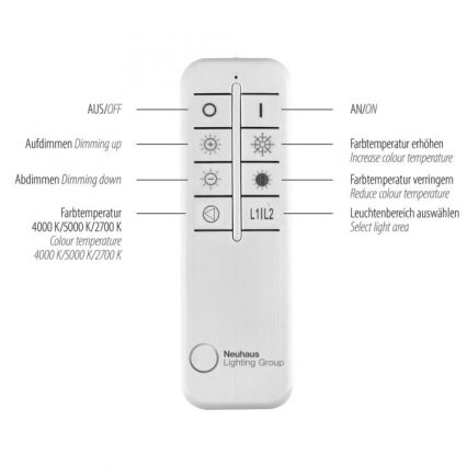 Paul Neuhaus 6233-55 - LED Zatemnitvena stropna svetilka PAAN LED/45,5W/230V 2700-5000K + Daljinski upravljalnik