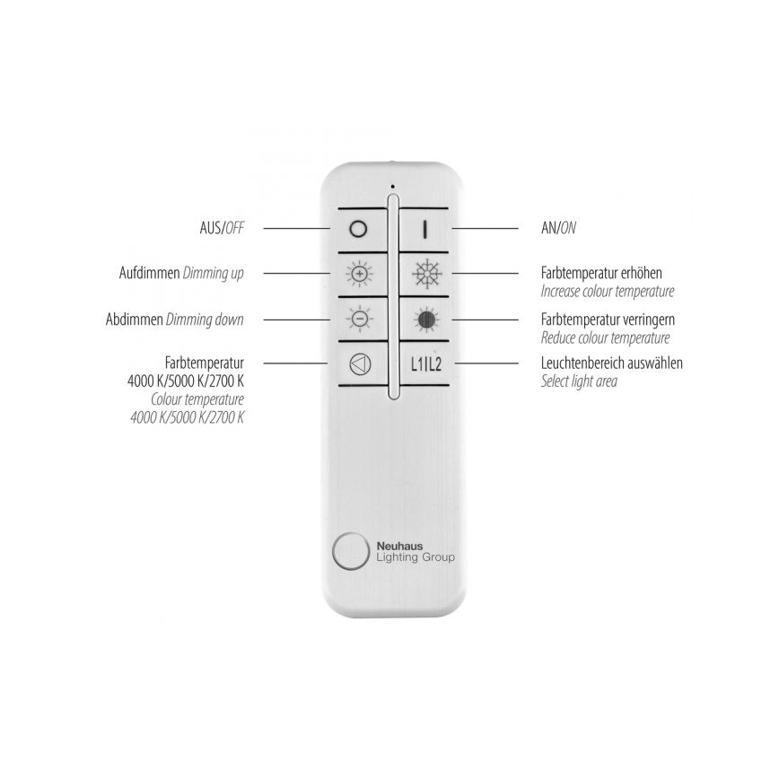 Paul Neuhaus 6233-55 - LED Zatemnitvena stropna svetilka PAAN LED/45,5W/230V 2700-5000K + Daljinski upravljalnik