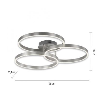 Paul Neuhaus 6233-55 - LED Zatemnitvena stropna svetilka PAAN LED/45,5W/230V 2700-5000K + Daljinski upravljalnik