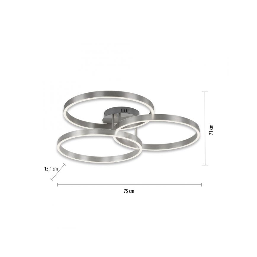Paul Neuhaus 6233-55 - LED Zatemnitvena stropna svetilka PAAN LED/45,5W/230V 2700-5000K + Daljinski upravljalnik