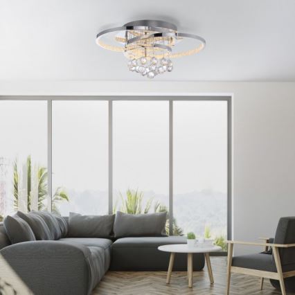 Paul Neuhaus 6267-17 - LED Zatemnitvena stropna svetilka ROTAZO LED/32W/230V pr. 45 cm sijajni krom