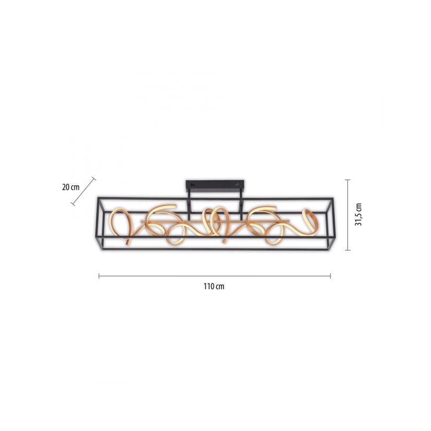 Paul Neuhaus 6473-18 - LED Zatemnitveni lestenec na drogu SELINA 4xLED/10,2W/230V