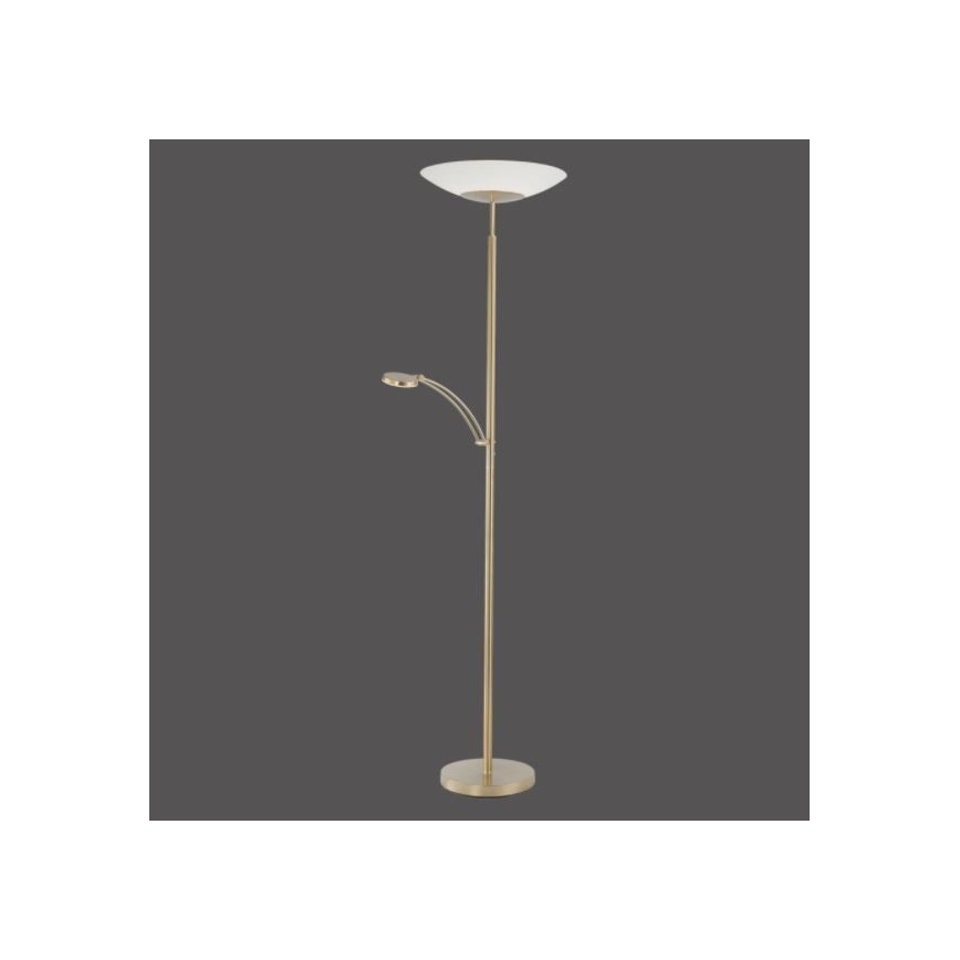 Paul Neuhaus 655-60 - Zatemnjevalna LED stoječa svetilka ALFRED LED/28W/230V+LED/4W/230V medenina