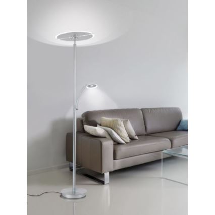 Paul Neuhaus 673-55 - LED Zatemnitvena talna svetilka ARTUR 2xLED/21W/230V+1xLED/6W sijajni krom