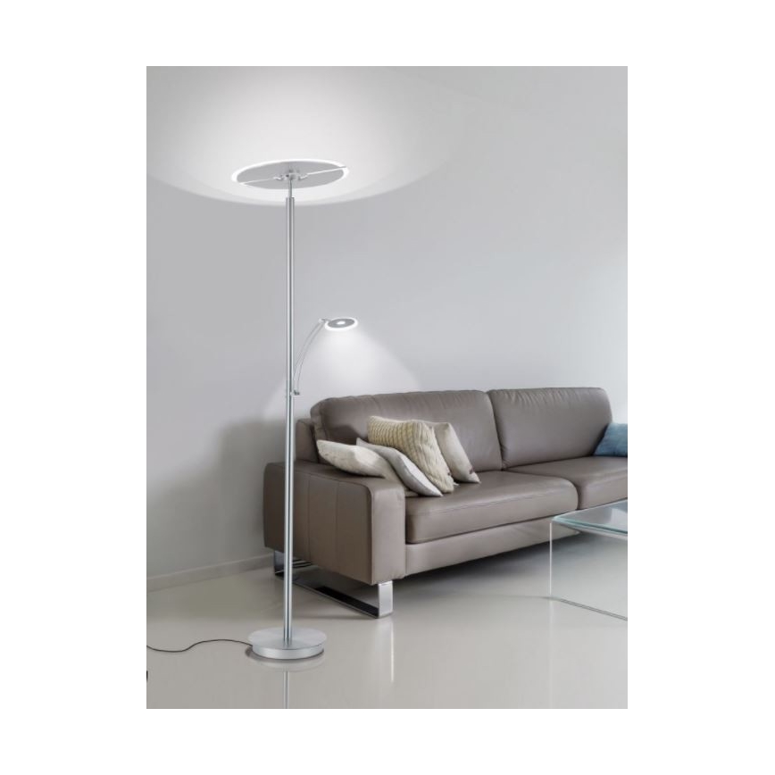 Paul Neuhaus 673-55 - LED Zatemnitvena talna svetilka ARTUR 2xLED/21W/230V+1xLED/6W sijajni krom