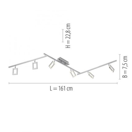 Paul Neuhaus 6965-55 - LED Zatemnitveni reflektor INIGO 6xLED/4W/230V
