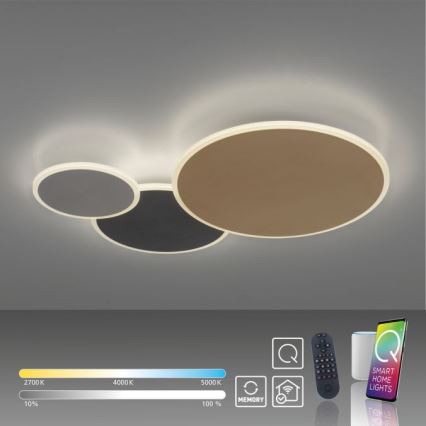 Paul Neuhaus 8007-70 - LED Zatemnitvena stropna svetilka Q-PIATO LED/35W/230V 2700-5000K Wi-Fi + Daljinski upravljalnik