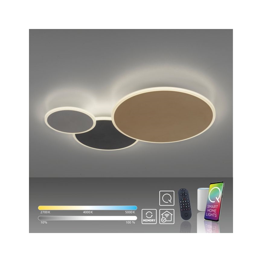 Paul Neuhaus 8007-70 - LED Zatemnitvena stropna svetilka Q-PIATO LED/35W/230V 2700-5000K Wi-Fi + Daljinski upravljalnik