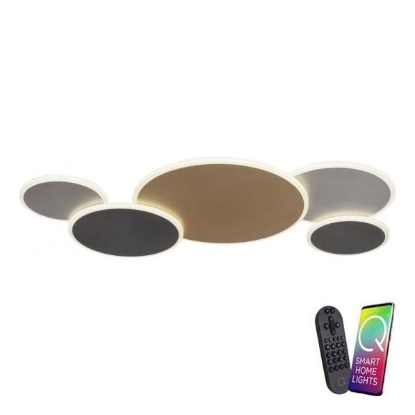 Paul Neuhaus 8008-70 - LED Zatemnitvena stropna svetilka Q-PIATO LED/49W/230V 2700-5000K Wi-Fi + Daljinski upravljalnik