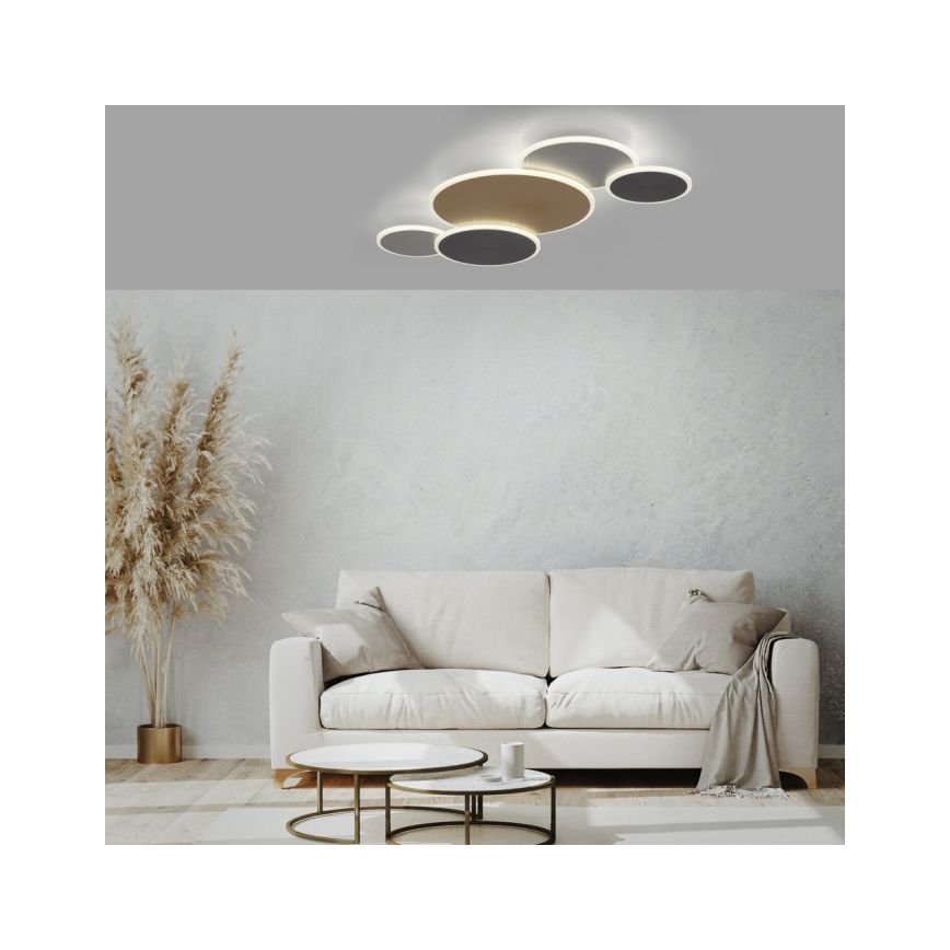 Paul Neuhaus 8008-70 - LED Zatemnitvena stropna svetilka Q-PIATO LED/49W/230V 2700-5000K Wi-Fi + Daljinski upravljalnik