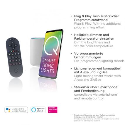 Paul Neuhaus 8008-70 - LED Zatemnitvena stropna svetilka Q-PIATO LED/49W/230V 2700-5000K Wi-Fi + Daljinski upravljalnik
