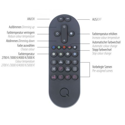 Paul Neuhaus 8008-70 - LED Zatemnitvena stropna svetilka Q-PIATO LED/49W/230V 2700-5000K Wi-Fi + Daljinski upravljalnik