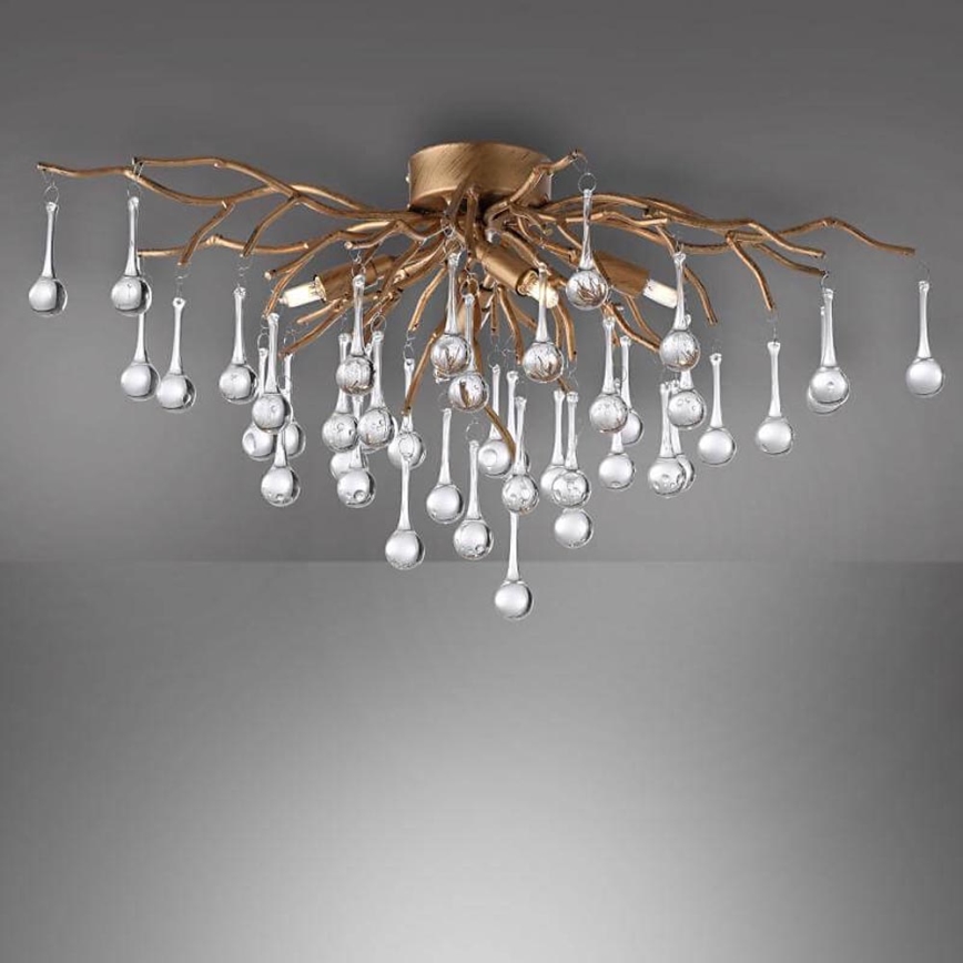 Paul Neuhaus 8090-11 - Nadgradni lestenec ICICLE 4xG9/40W/230V 30x60 cm medenina