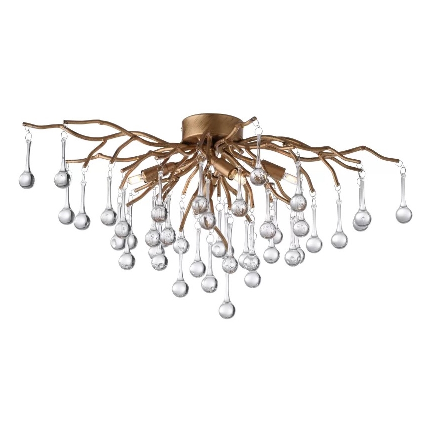 Paul Neuhaus 8090-11 - Nadgradni lestenec ICICLE 4xG9/40W/230V 30x60 cm medenina
