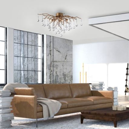 Paul Neuhaus 8090-11 - Nadgradni lestenec ICICLE 4xG9/40W/230V 30x60 cm medenina