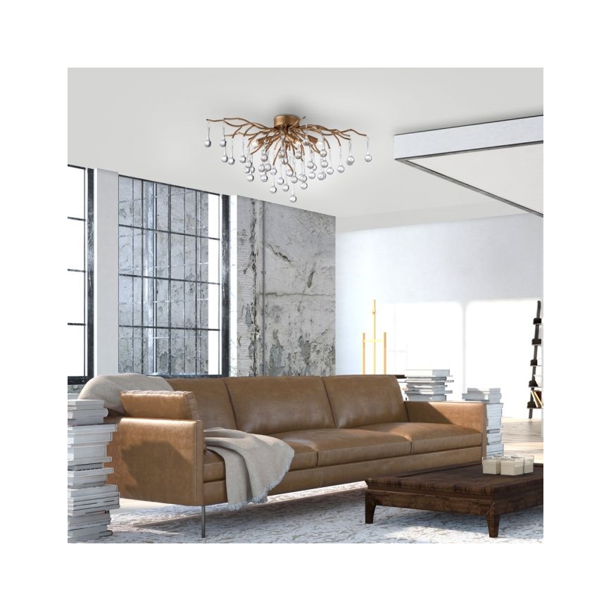 Paul Neuhaus 8090-11 - Nadgradni lestenec ICICLE 4xG9/40W/230V 30x60 cm medenina