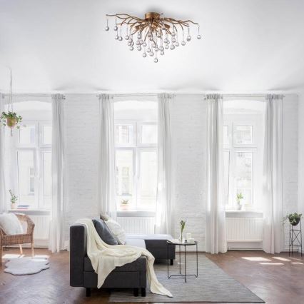Paul Neuhaus 8090-11 - Nadgradni lestenec ICICLE 4xG9/40W/230V 30x60 cm medenina